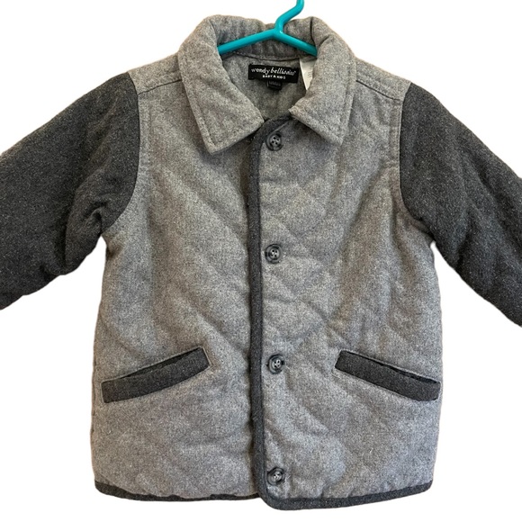 Wendy Bellissimo Other - Gray button up quilted wool/poly jacket, fully lined, sz 18 months.